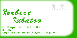 norbert kubatov business card